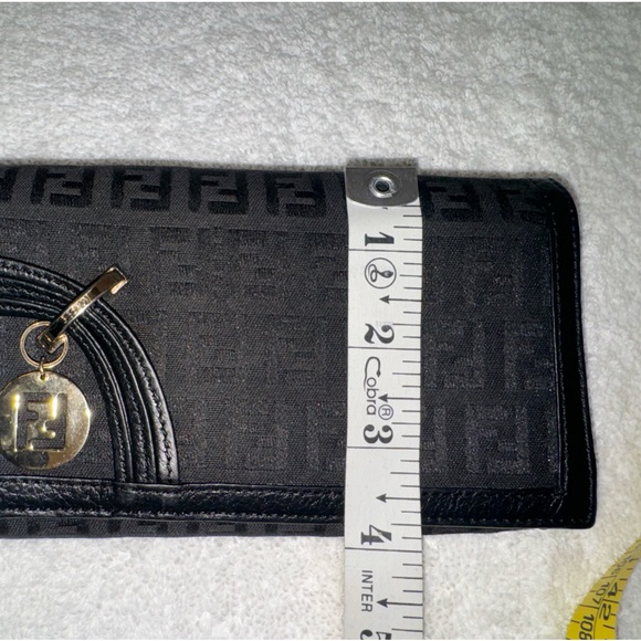 Fendi COA Black Zucchino cloth/leather bifold long wallet… - Picture 16 of 16